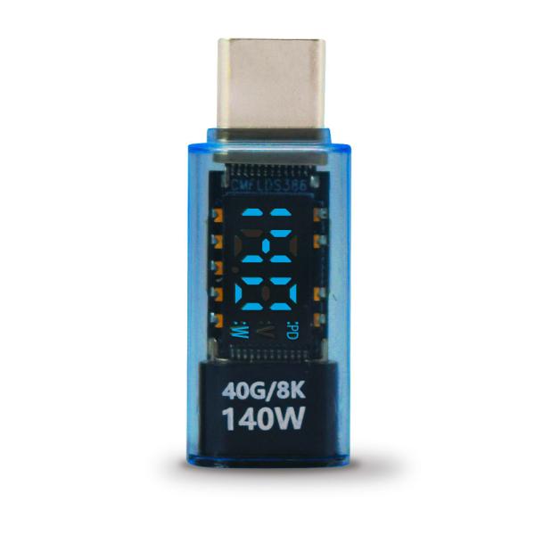 JTT USB4対応 TYPE-C 電力ディスプレイ スケルトン 電圧・電力計 TCTC-DSP-S...