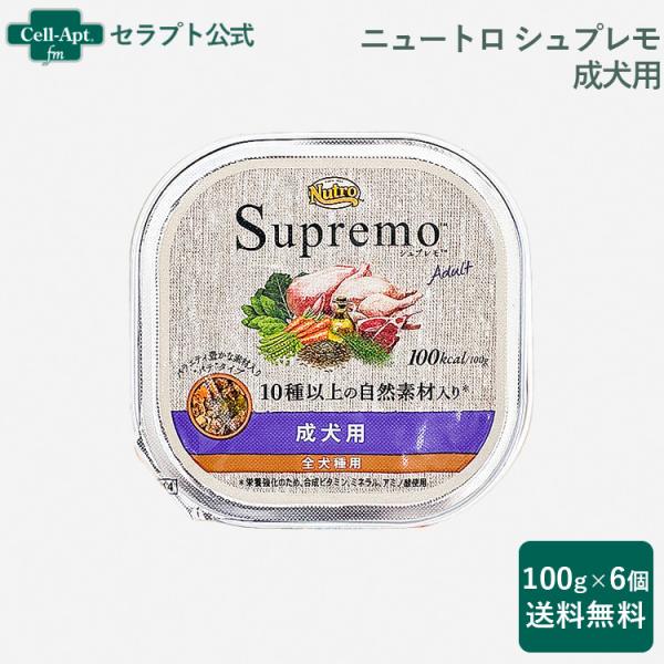 ニュートロ シュプレモ 成犬用 トレイ 100g×6個  （送料無料）(4902397863434)
