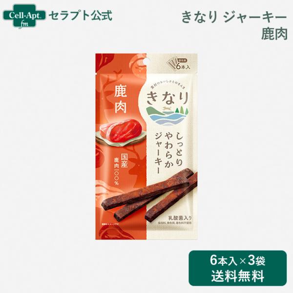 きなり しっとりやわらかジャーキー 鹿肉 犬用 6本入り×3袋 （59570）