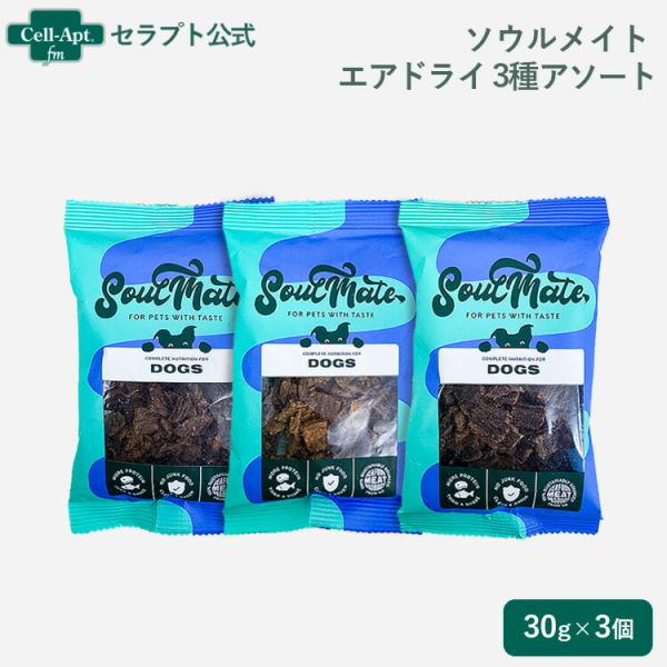 ソウルメイト エアドライフード 犬用 3種アソート(シーフード・チキン・レッドミート各1個) ［ネコ...