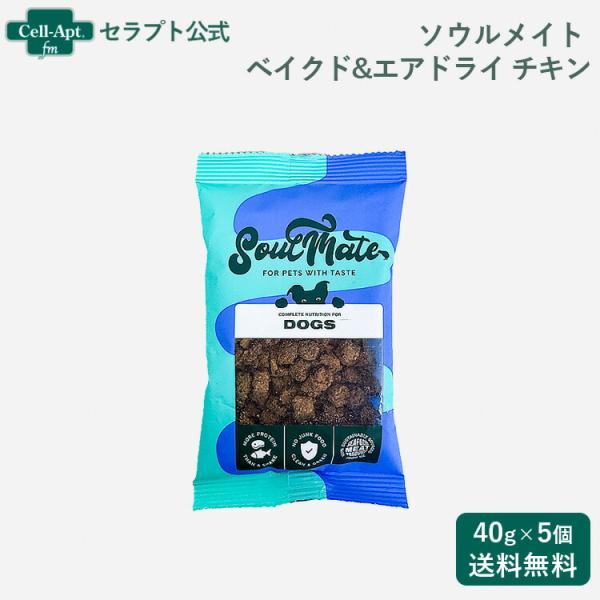 ソウルメイト ベイクド&amp;エアドライフード チキン 犬用 40g×5個（80039）