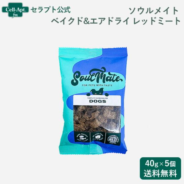 ソウルメイト ベイクド&amp;エアドライフード レッドミート 犬用 40g×5個（80008）