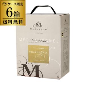 箱ワインセット 白 ボックスワイン マレノン メディテラネー シャルドネ 3l 3リットル 6箱入 BIB フランス 辛口 お花見 お祝い ギフト 長S｜cellar