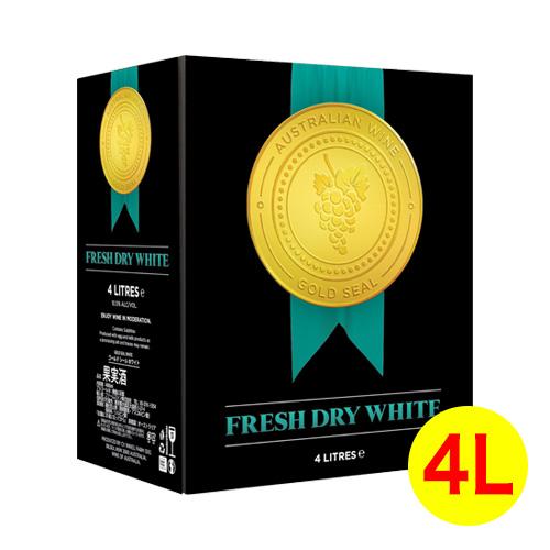 白ワインボックス 箱ワイン ゴールドシール フレッシュ ドライ ホワイト 4L BIB デ ボルトリ...