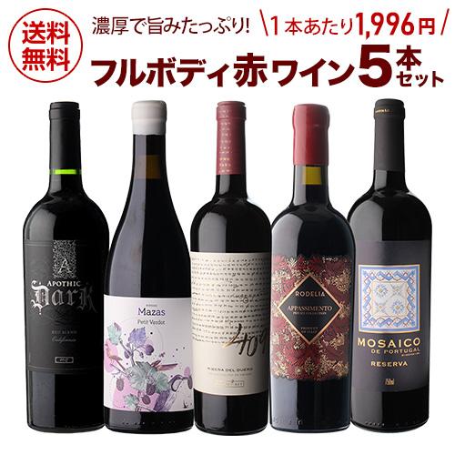 濃厚で旨みたっぷり 飲みごたえ抜群の赤ワインを厳選 超厳選 フルボディ 赤ワイン 5本セット 18弾...