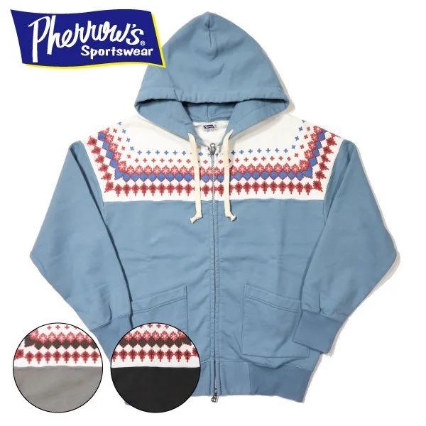 フェローズ 24W-PSFP1 雪柄フルジップ スウェットパーカー スエット SWEATSHIRTS...