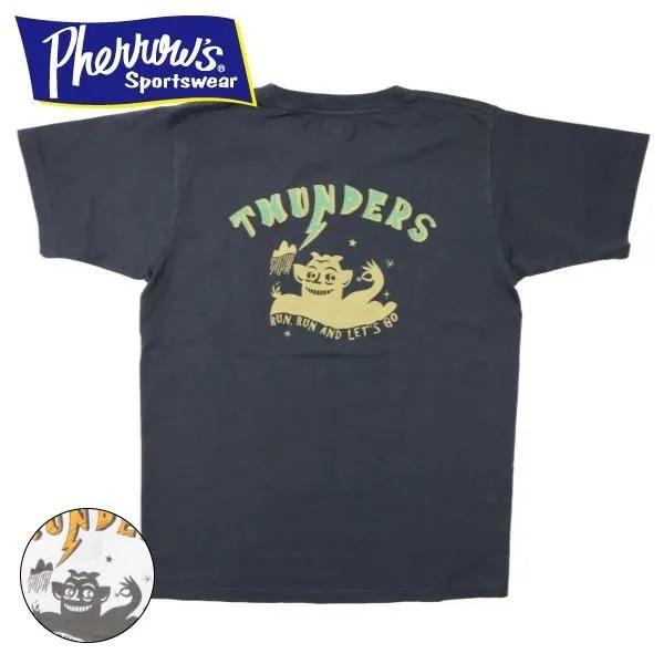 ネコポス送料200円 フェローズ 25S-PT13 THUNDERS プリントTシャツ 半袖 T-S...
