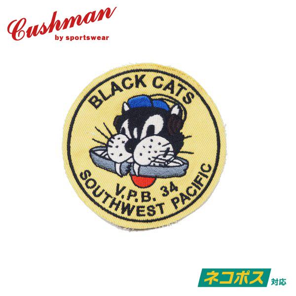 [ネコポス送料200円]クッシュマン オリジナル 刺繍ワッペン BLACK CATS EMBROID...