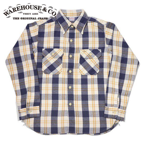 ウエアハウス 3104 B柄 FLANNEL SHIRTS ONE WASH フランネルシャツ 長袖...
