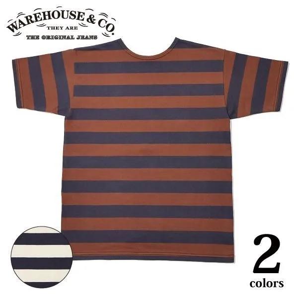 ネコポス送料200円 ウエアハウス 4050 半袖2インチボーダーTシャツ WAREHOUSE 20...