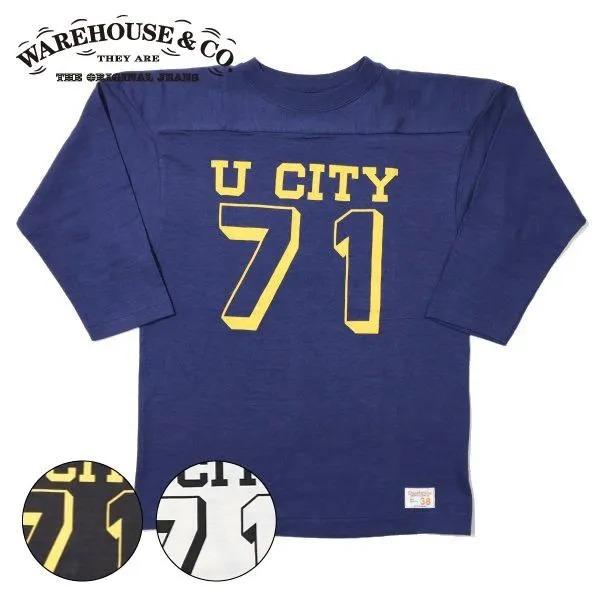 ネコポス送料200円 ウエアハウス Lot 4063 U CITY 7分袖フットボールTシャツ WA...