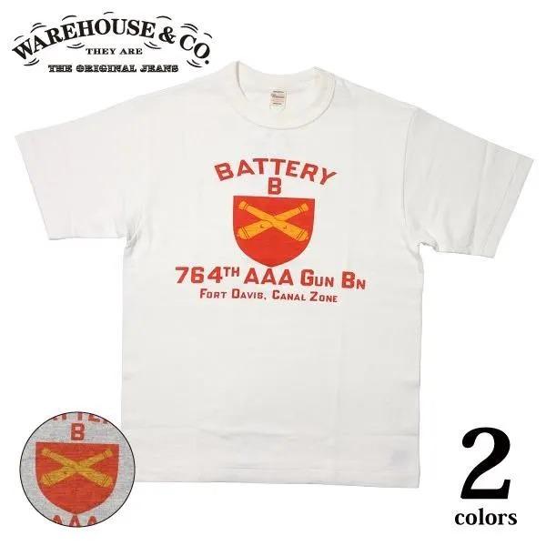 ネコポス送料200円 ウエアハウス 4601 BATTERY B プリントTシャツ 半袖 WAREH...
