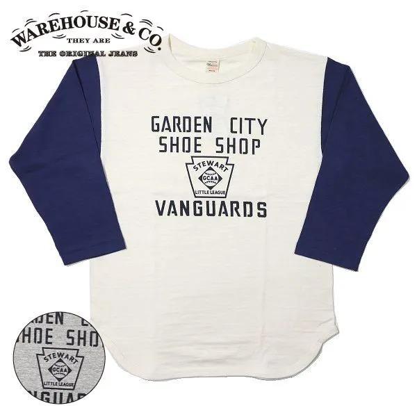 ネコポス送料200円 ウエアハウス Lot 4800 GARDEN CITY 7分袖ベースボールTシ...