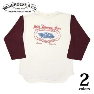 ネコポス送料200円 ウエアハウス Lot 4800 MAC’S FAMOUS BAR 7分袖ベースボールTシャツ WAREHOUSE 2026年新作