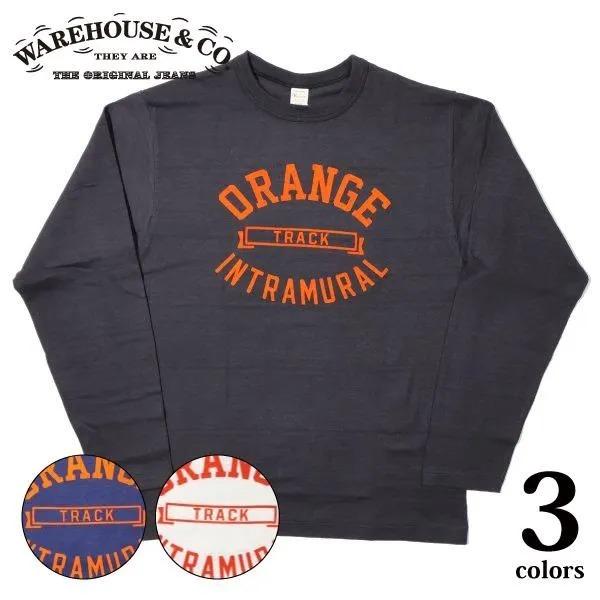 ネコポス送料200円 ウエアハウス 5906 長袖クルーネックT ORANGE ロングスリーブTシャ...