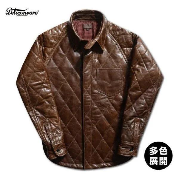 [予約商品]デラックスウエア 7648B QUILTED LEATHER SHIRT キルティングレ...
