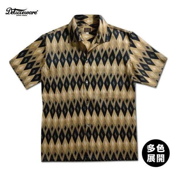 デラックスウエア AL-19S 50s ARGYLE リネン ハワイアンシャツ アロハ 半袖 DEL...