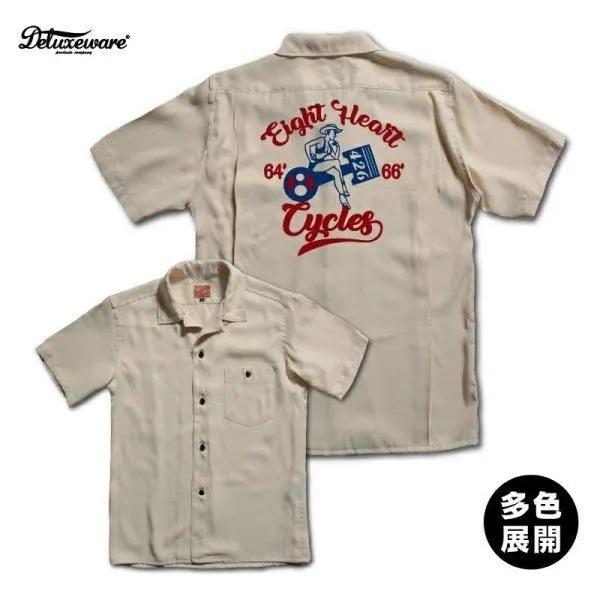 [予約商品]デラックスウエア B2601 EIGHT HEART レーヨン ボーリングシャツ 半袖 ...
