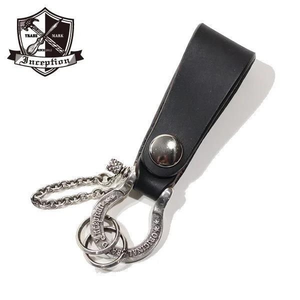 [ネコポス送料200円]インセプション IPSK-01 UKサドル&amp;シャックルキーホルダー 本銀シル...