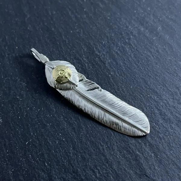 ファーストアローズ K18付ハートフェザー付 フェザー(L)ペンダントトップP-705R FIRST...