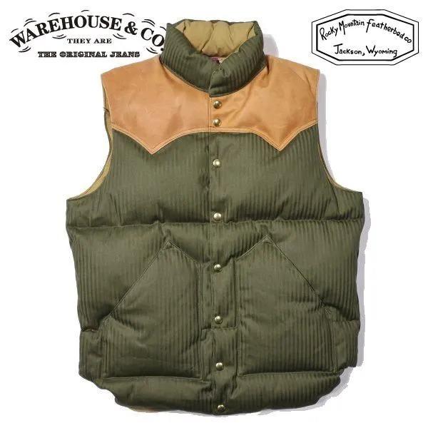 ウエアハウス×ロッキーマウンテン 2236 HBT DOWN VEST ヘリンボーンダウンベスト R...