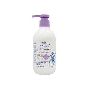 麗白 ハトムギ UVミルキージェル ラベンダー ポンプタイプ 250mL　SPF31 PA+++ 【アウトレット/在庫処分】