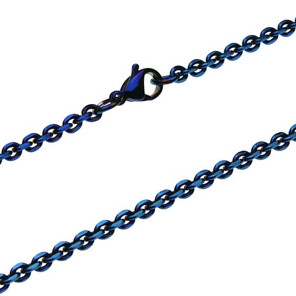チェーン ステンレス アクセサリー 幅2mm 4面カットあずきブルーチェーン 幅2mm ステンレス製...