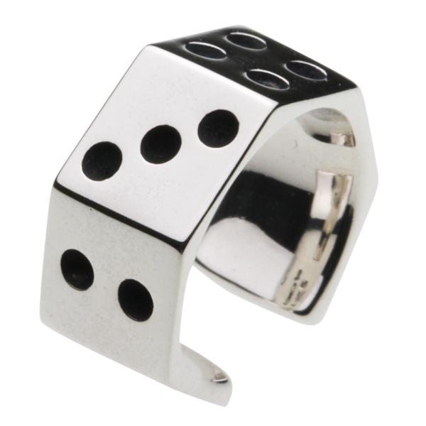 シルバーイヤーカフ メンズ ダイス サイコロ 賽 パンクテイスト ギャンブル おしゃれ 個性的 シル...