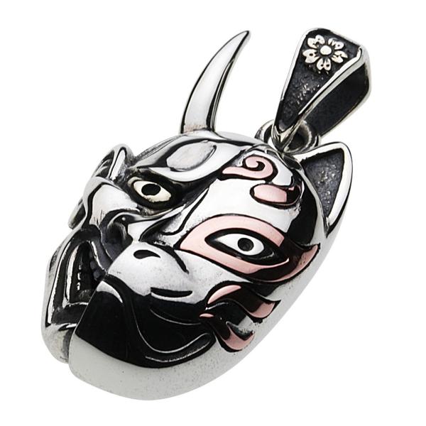 ペンダント シルバー アクセサリー 和柄 般若天狐面 稲荷 鬼 和風モチーフ ジャパニズム オリエン...