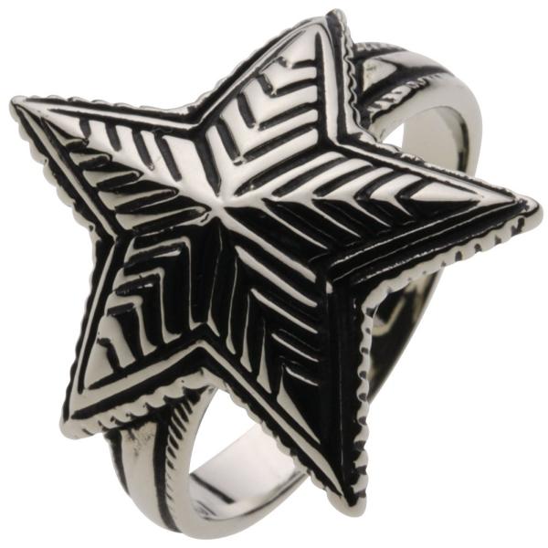 リング 指輪 ホワイトメタル アクセサリー ネイティブスター ナバホ族 星 トライバル タトゥ ネイ...