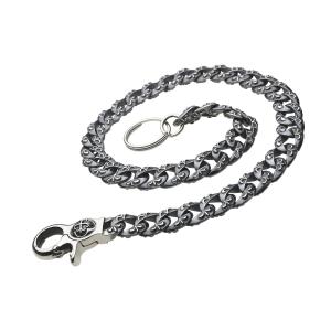 シルバー925 ウォレットチェーン クロス ダブルナスカン 全長