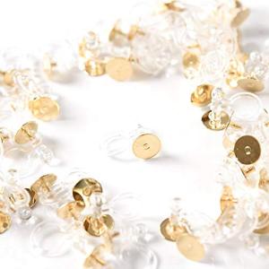 BEAUTY PLAYER ノンホールピアス 平皿 樹脂 パーツ イヤリング セット ゴールド シルバー 2色 DIY ハンドメイド 20ペア40個
