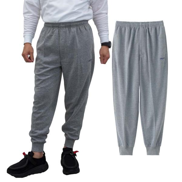 シニア向け スウェット パンツ 前ファスナー 裾リブ (服 衣料 高齢者  男性 紳士 メンズ) 介...