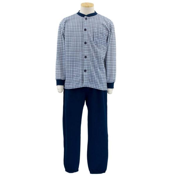 シニアファッション 70代 80代 90代 ニットキルト 着脱らくらく ワンタッチ パジャマ ねまき...