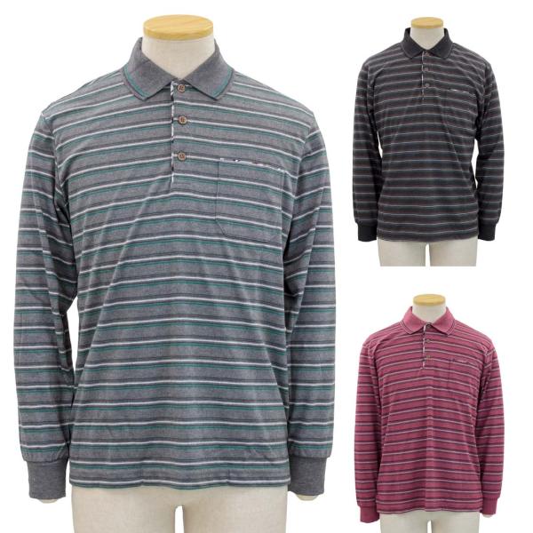 やわらか ピーチ起毛 ポロシャツ 長袖 紳士 シニア 老人 70代 80代 90代 高齢者向け洋服 ...