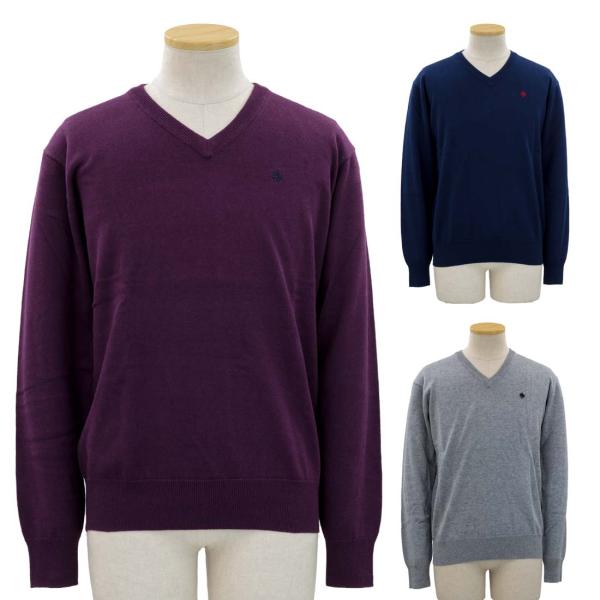 紳士 POLO BCS ロゴ刺繍 Vネック セーター ニット 70代 80代 90代 父の日