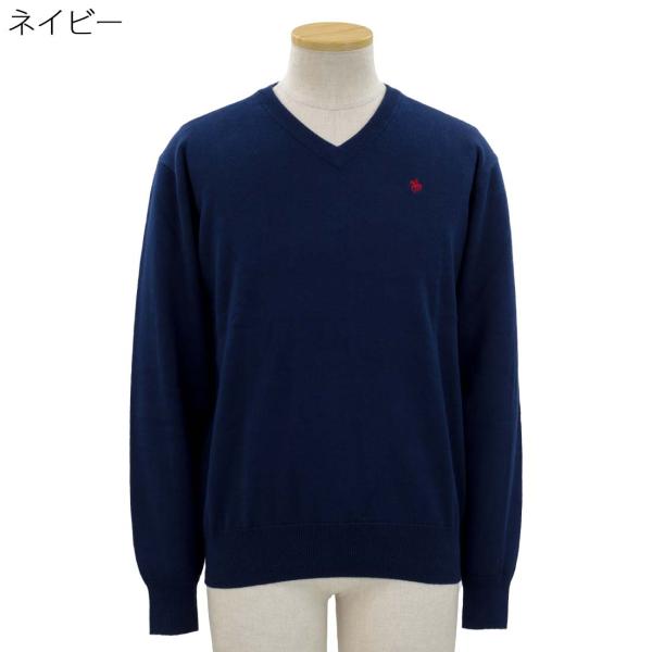 紳士 POLO BCS ロゴ刺繍 Vネック セーター ニット 70代 80代 90代 父の日