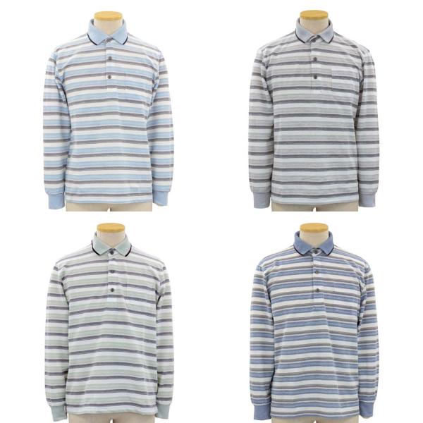 シニア 紳士 長袖 半開 隠しファスナー ポロ シャツ シニアファッション 70代 80代 90代 ...