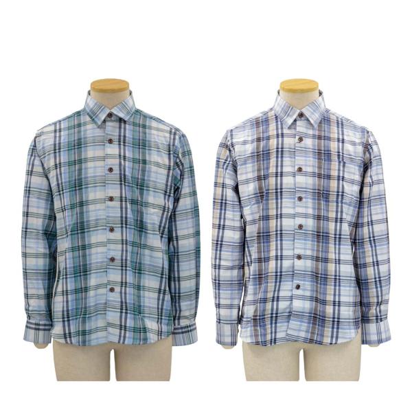 シニア 紳士 長袖 ななめボタンホール 全開 ストレッチ ツイル カジュアル シャツ シニアファッシ...