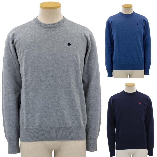 紳士 POLO BCS ロゴ刺繍 クルーネック セーター ニット シニアファッション 70代 80代...