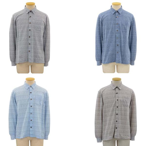 夏長袖 マジックテープ 麻混 ワンタッチ ニットシャツ シニアファッション 春夏 涼しい シャツ 7...