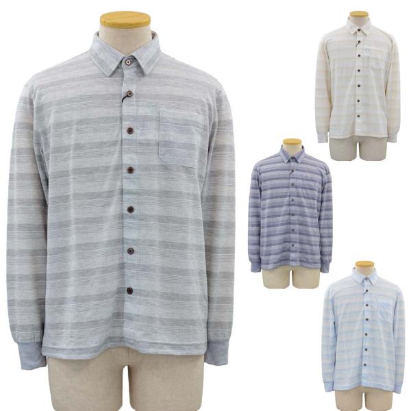 夏長袖 マジックテープ 麻混 ワンタッチ ニットシャツ シニアファッション 春夏 涼しい シャツ 7...