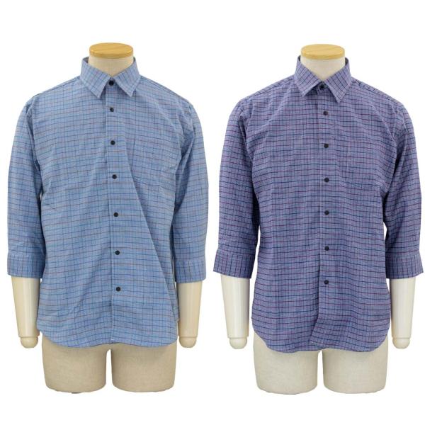 ７分袖 涼感 しじら 楊柳 スナップボタン シャツ シニアファッション 春夏 涼しい シャツ 70代...