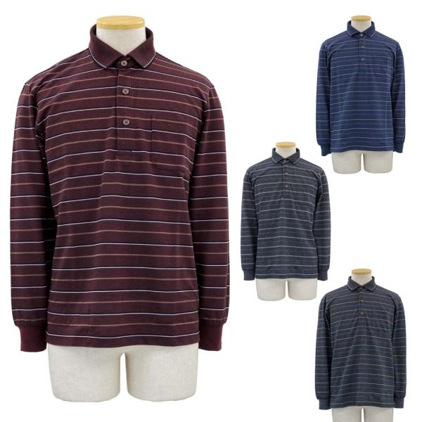 シニア向け 紳士 半開 隠しファスナー ポロ シャツ シニアファッション 70代 80代 90代