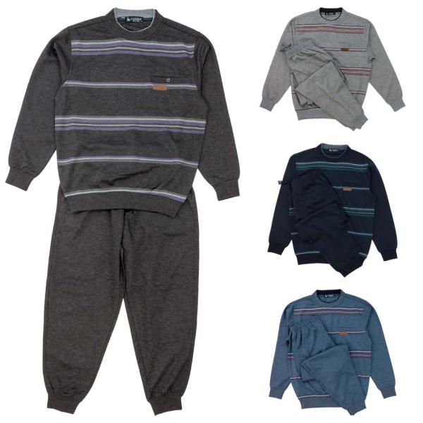 シニア向け メンズ シニアファッション 紳士服 春 秋■スウェットスーツ クルー ブルゾン パンツ ...