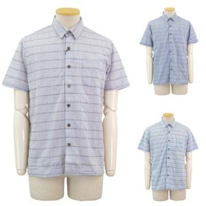 半袖 マジックテープ 麻混 ワンタッチ ニット シャツ 春夏 トップス 紳士服 高齢者 服装 おしゃれ おじいちゃん 介護 施設 デイサービス