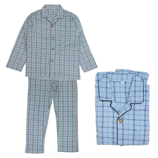 シニア パジャマ 紳士 快適 綿混 スムス 通年 前開き 高齢者 入院 介護 施設 シニアファッショ...