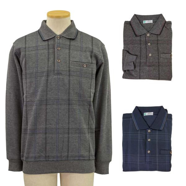 裏起毛 ポロ衿 ワンタッチ プリント トレーナー スウェットマジックテープ ブルゾン シニアファッシ...