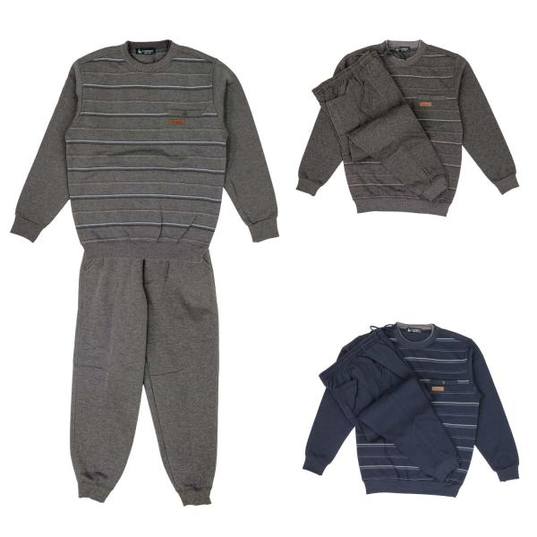 スウェットスーツ 裏起毛 クルーネック トレーナー パンツ 上下セット 紳士 シニアファッション 秋...