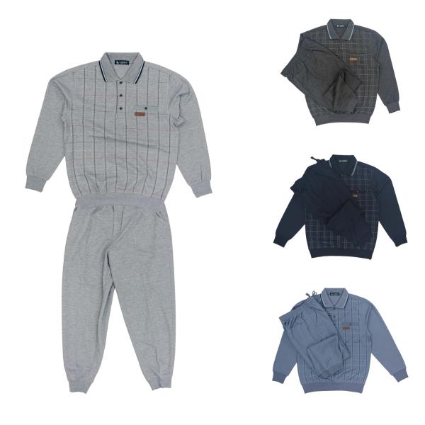 通年 快適 スウェットスーツ ポロ ブルゾン ダンボール パンツ 上下セット 衿付き 紳士 シニアフ...